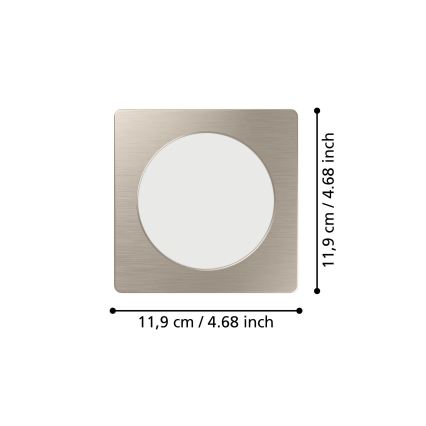 Eglo - LED beépíthető mennyezeti lámpa LED/6,3W/230V 2700/4000/6500K 11,9x11,9 cm matt króm