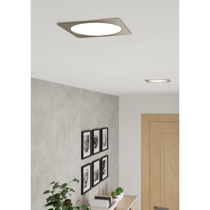 Eglo - LED süllyesztett mennyezeti lámpa LED/10,5W/230V 2700/4000/6500K 16,6x16,6 cm matt króm