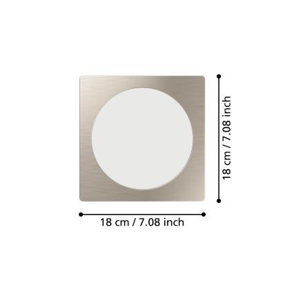 Eglo - LED süllyesztett mennyezeti lámpa LED/10,5W/230V 2700/4000/6500K 16,6x16,6 cm matt króm