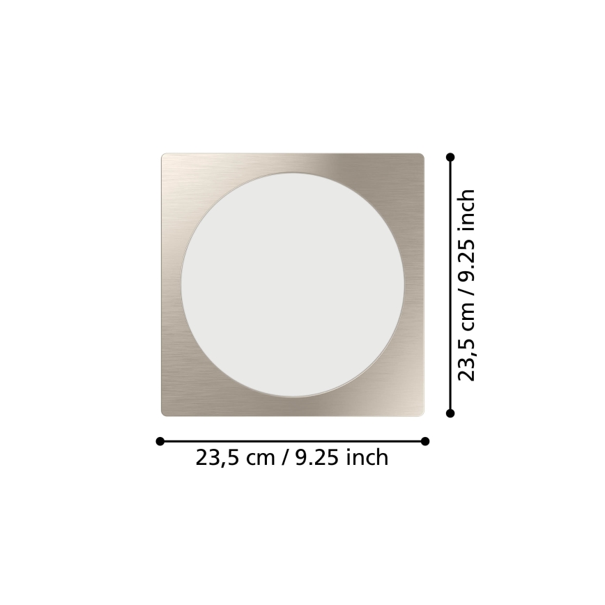Eglo - LED beépíthető mennyezeti lámpa LED/18,5W/230V 2700/4000/6500K 21,6x21,6 cm matt króm