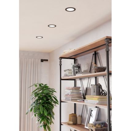 Eglo - LED fürdőszobai süllyesztett lámpatest LED/6,3W/230V 2700/4000/6500K átm. 11,9 cm IP44 fekete