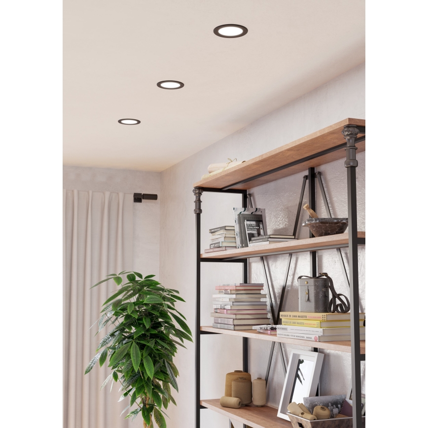 Eglo - LED fürdőszobai süllyesztett lámpatest LED/6,3W/230V 2700/4000/6500K átm. 11,9 cm IP44 fekete