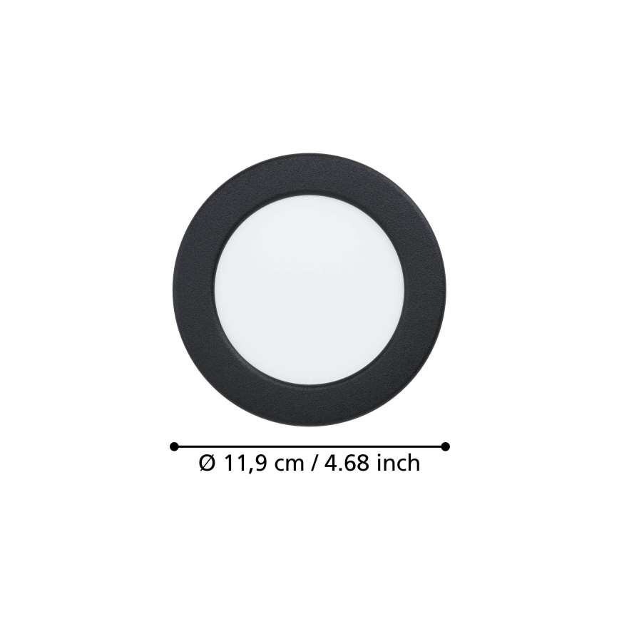 Eglo - LED fürdőszobai süllyesztett lámpatest LED/6,3W/230V 2700/4000/6500K átm. 11,9 cm IP44 fekete