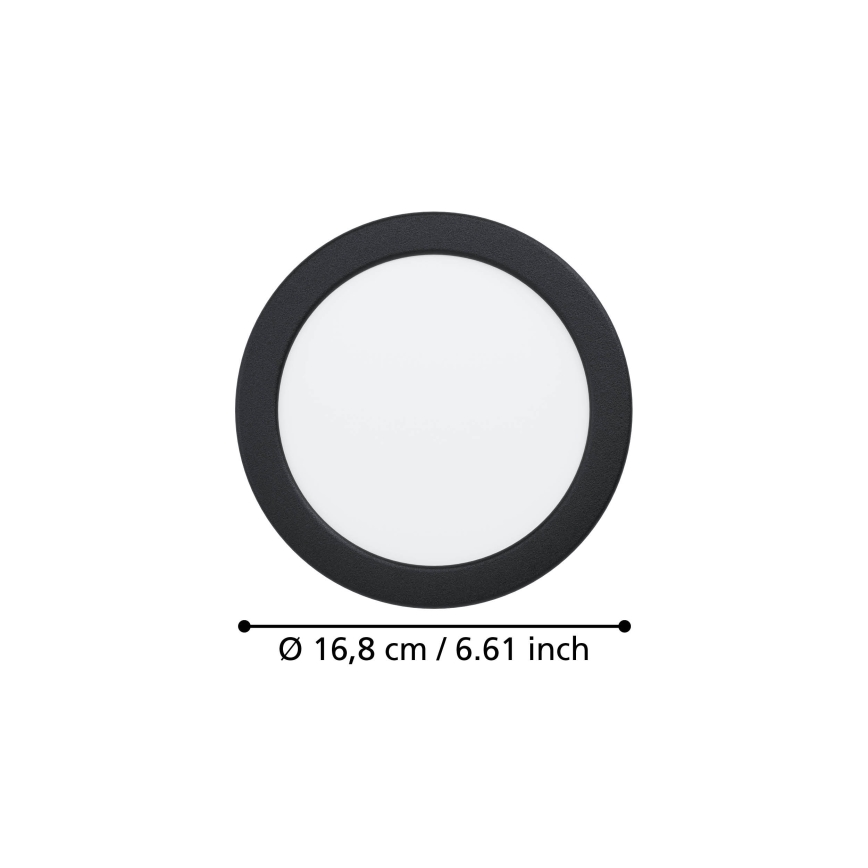 Eglo - LED fürdőszobai süllyesztett lámpa LED/10,5W/230V 2700/4000/6500K Ø 16,8 cm IP44 fekete