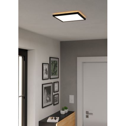 Eglo - LED fürdőszobai mennyezeti lámpa LED/13,4W/230V 2700/4000/6500K 29x29 cm IP44 fekete