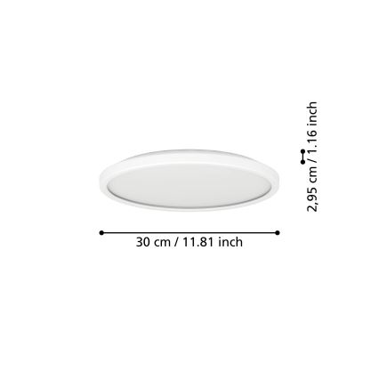 Eglo - LED Fürdőszobai mennyezeti lámpa LED/13,9W/230V 2700/4000/6500K átm. 30 cm IP44 fehér