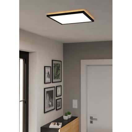 Eglo - LED Dimmelhető fürdőszobai lámpa LED/17,6W/230V 2700-6500K 39x39 cm IP44 fekete + távirányítás