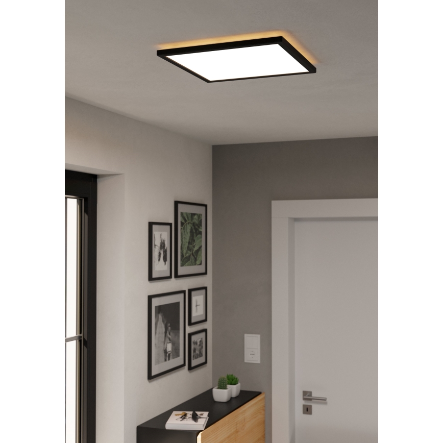 Eglo - LED Dimmelhető fürdőszobai lámpa LED/17,6W/230V 2700-6500K 39x39 cm IP44 fekete + távirányítás