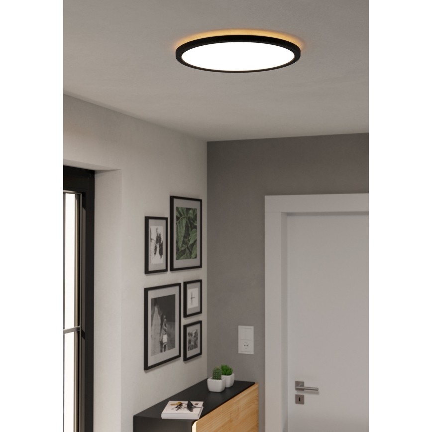 Eglo - LED RGBW Szabályozható fürdőszobai mennyezeti lámpa LED/18,5W/230V 2700-6500K pr.38,9cm IP44 fekete ZigBee