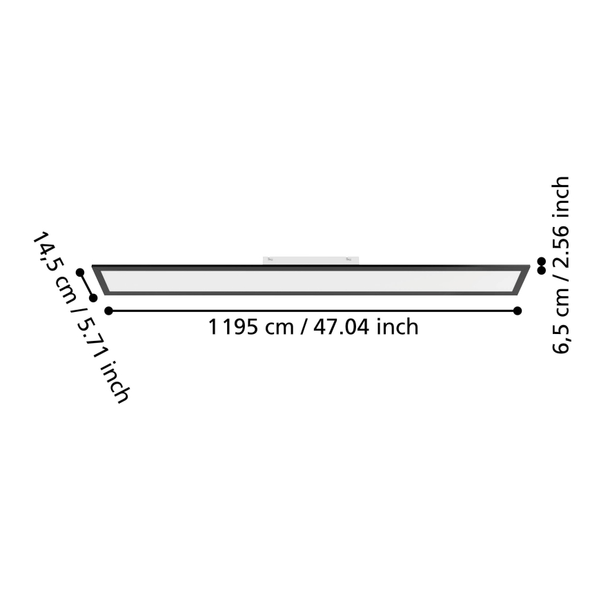 Eglo - LED felületre szerelhető panel LED/28W/230V 2700/4000/6500K 120x15 cm fekete