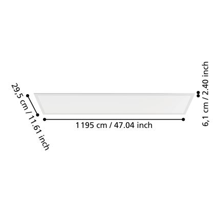 Eglo - LED felületre szerelhető panel LED/33W/230V 2700/4000/6500K 120x30 cm fehér