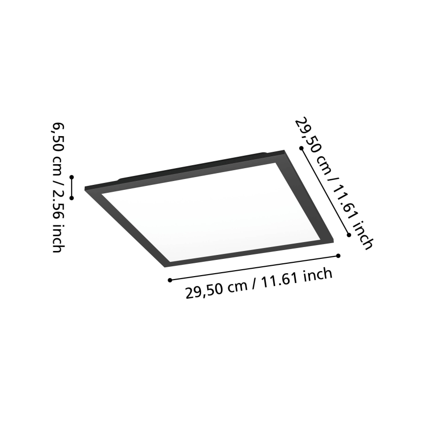 Eglo - LED RGBW fényerőszabályozható mennyezeti lámpa LED/14W/230V 2700-6500K 30x30 cm fekete