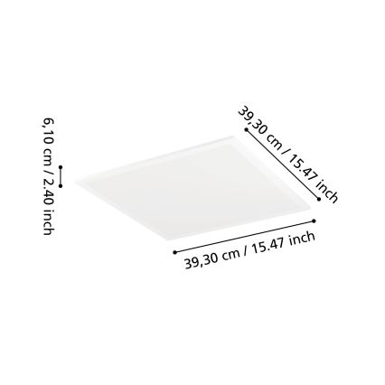 Eglo - LED RGBW dimmelhető fehér mennyezeti lámpa LED/19W/230V 2700-6500K 40x40 cm