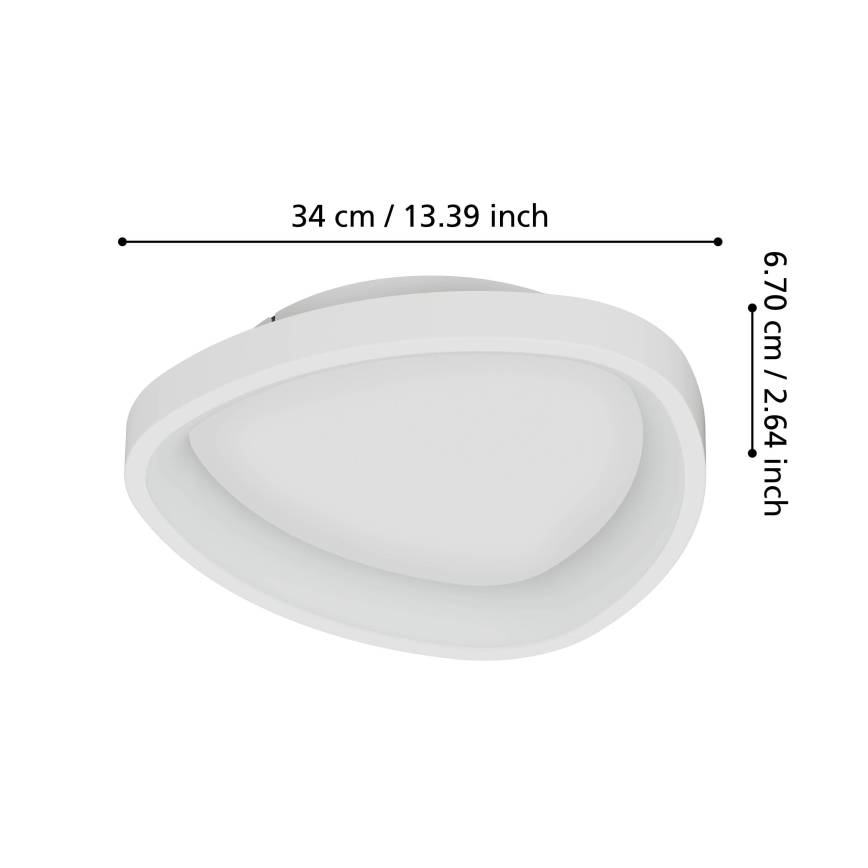 Eglo - LED Dimmelhető mennyezeti lámpa LED/12W/230V 2700-6500K fehér + távirányítás