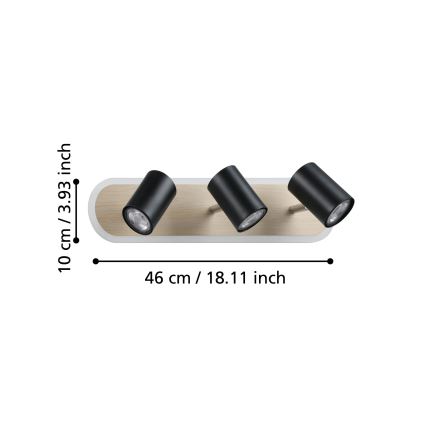 Eglo - LED spotlámpa, 20 W, 230 V, barna/fekete