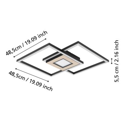 Eglo - LED Dimmelhető mennyezeti lámpatest 2xLED/17W/230V +LED/4,2W 2700-6500K + távirányító