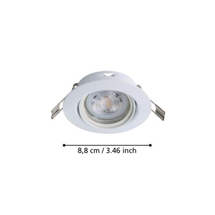Eglo - KÉSZLET 3x LED Beépíthető lámpa 1xGU10/4W/230V fehér