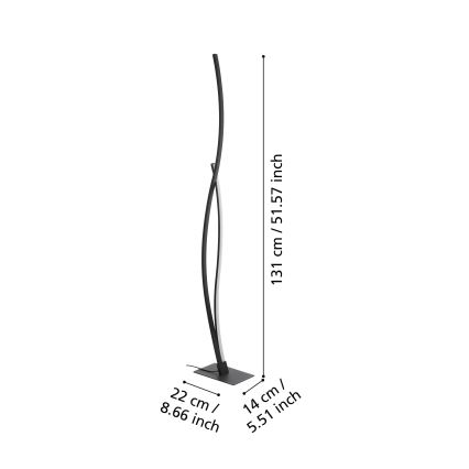 Eglo 901803 - LED állólámpa GRISOLIA LED/20W/230V fekete