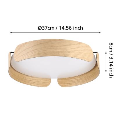 Eglo - LED mennyezeti lámpatest LED/20W/230V Ø 37 cm bézs