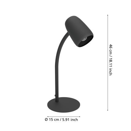 Eglo - Asztali lámpa 1xE14/18W/230V fekete