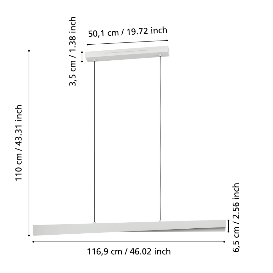 Eglo - LED RGBW dimmelhető, kábelen függesztett csillár LED/19W/230V 2700-6500K szürke