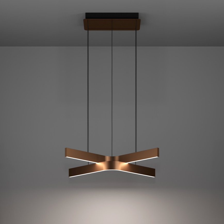 Eglo - LED RGBW dimmelhető kábeles függeszték 2xLED/18W/230V 2700-6500K réz/fekete
