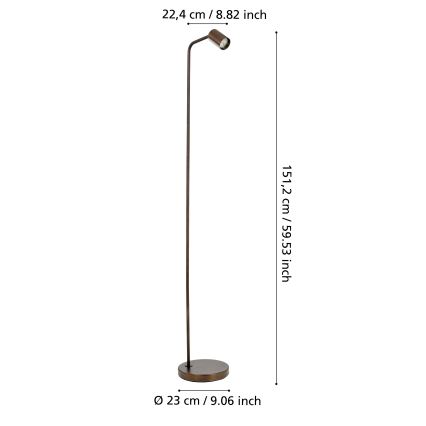 Eglo - Állólámpa 1xGU10/5W/230V bronz