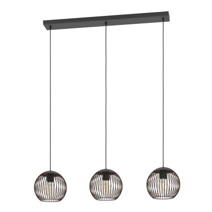 Eglo - Zsinóros csillár 3xE27/60W/230V fekete