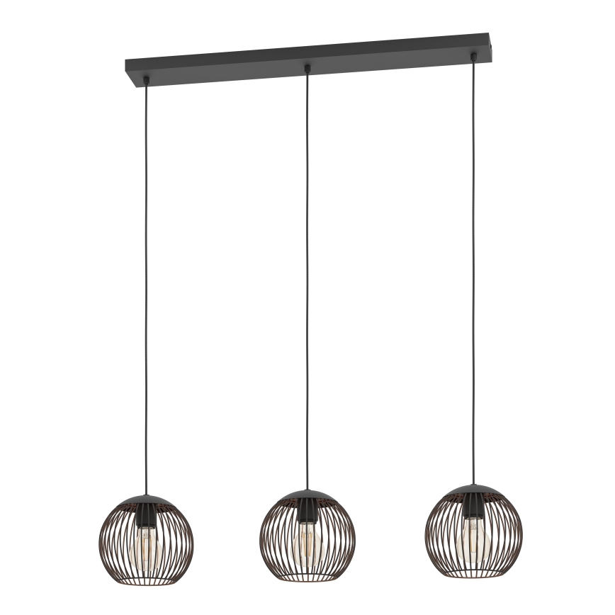 Eglo - Zsinóros csillár 3xE27/60W/230V fekete