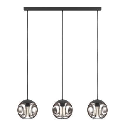 Eglo - Zsinóros csillár 3xE27/60W/230V fekete