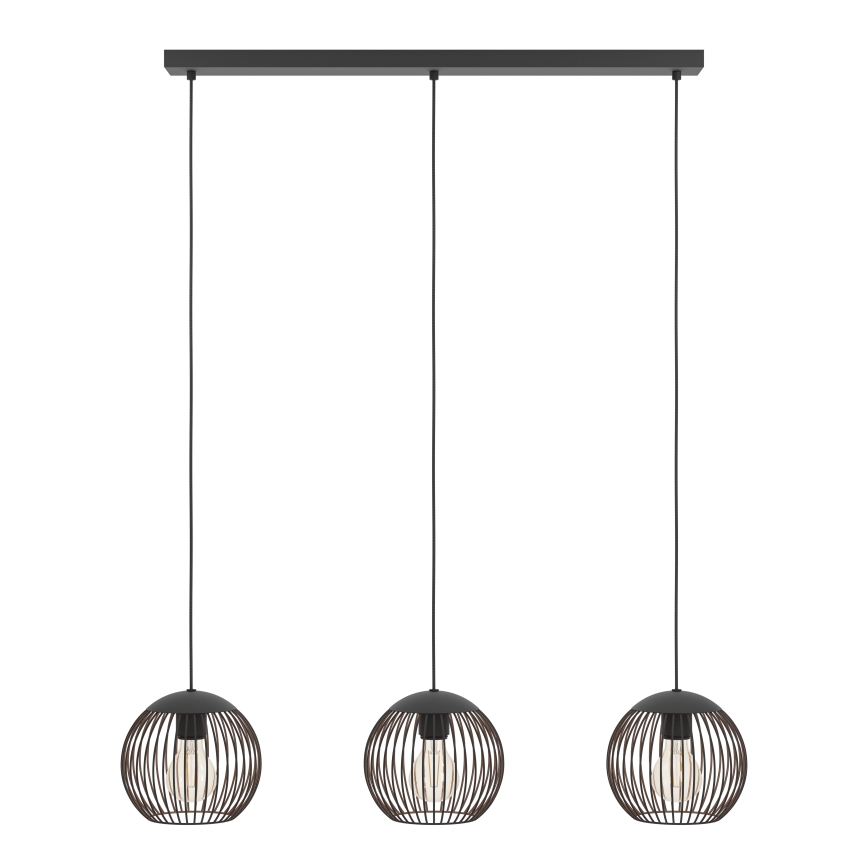 Eglo - Zsinóros csillár 3xE27/60W/230V fekete