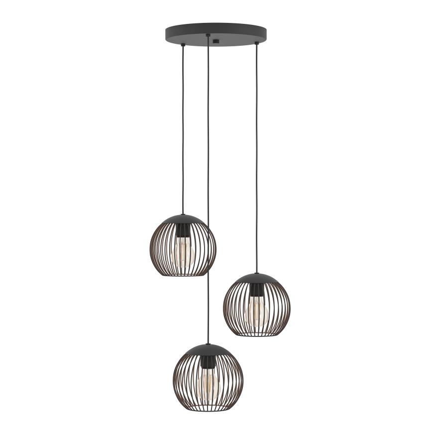 Eglo - Zsinóros csillár 3xE27/60W/230V, fekete