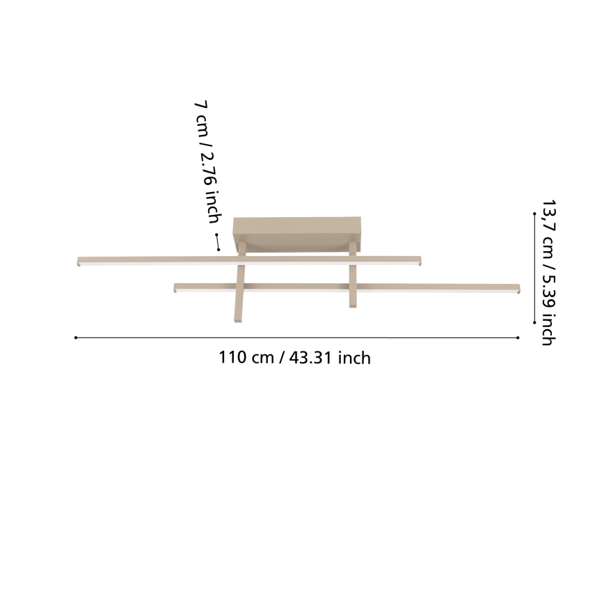 Eglo - LED mennyezeti lámpatest LED/20W/230V bézs