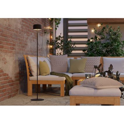 Eglo - LED napelemes, újratölthető, érintésvezérlésű állólámpa LED/2,8W/3,7V 1800 mAh IP44 fekete