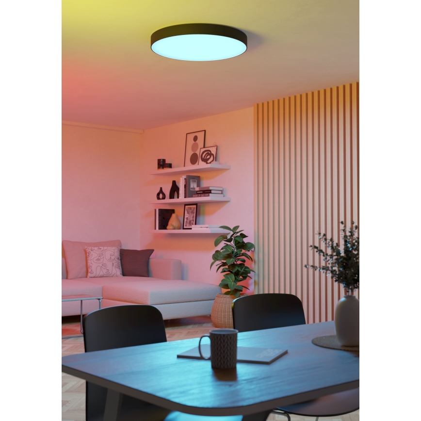 Eglo - RGBW LED dimmelhető mennyezeti lámpa LED/36,5W/230V 2700–6500K átm. 69 cm fekete