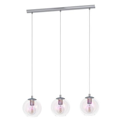 Eglo - Zsinóros csillár 3xE27/60W/230V fényes króm