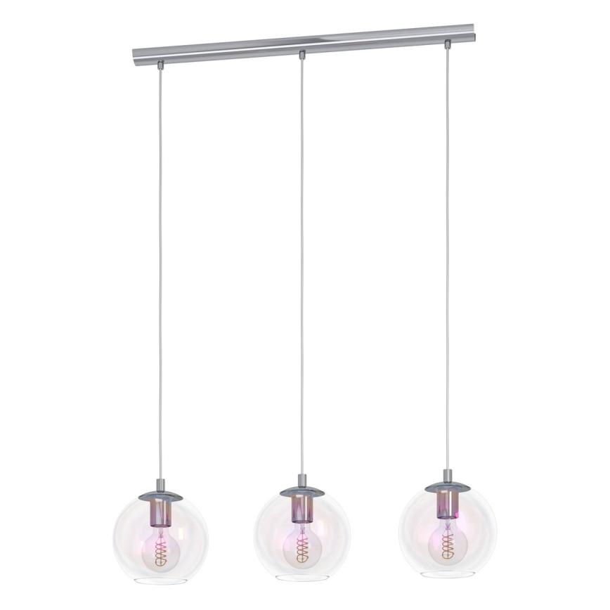 Eglo - Zsinóros csillár 3xE27/60W/230V fényes króm