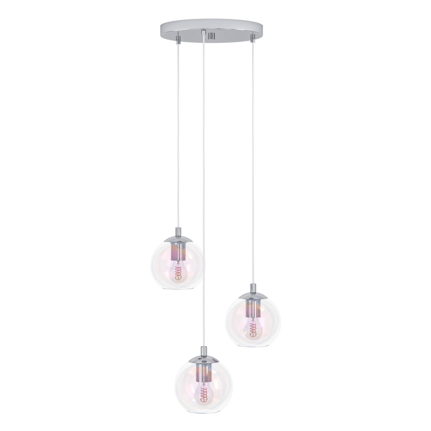 Eglo - Kábelre szerelt csillár 3xE27/60W/230V fényes króm