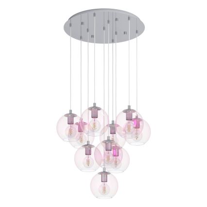 Eglo - Kábellel függesztett csillár 10xE27/60W/230V fényes króm/átlátszó