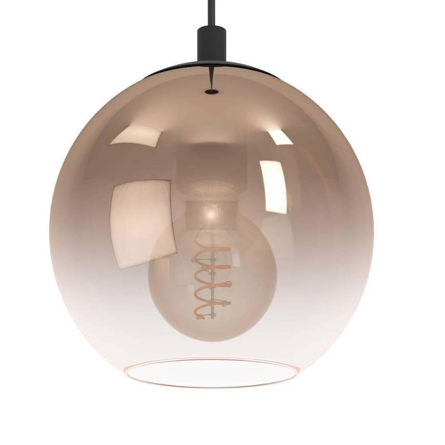 Eglo - Kábelre függesztett csillár 10xE27/60W/230V fekete/bézs/füstszínű