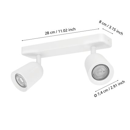 Eglo - Spotlámpa 2xGU10/10W/230V fehér