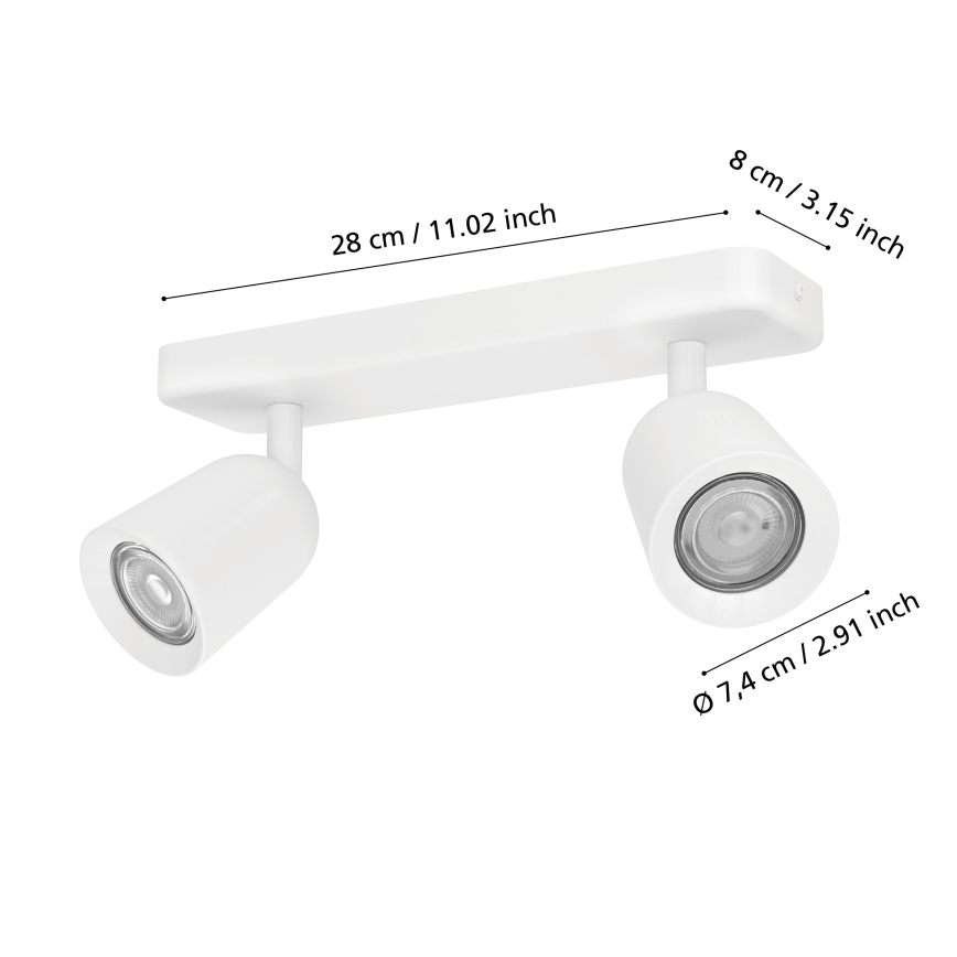 Eglo - Spotlámpa 2xGU10/10W/230V fehér