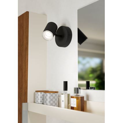 Eglo - Fürdőszobai fali spotlámpa 1xGU10/5W/230V IP44 fekete