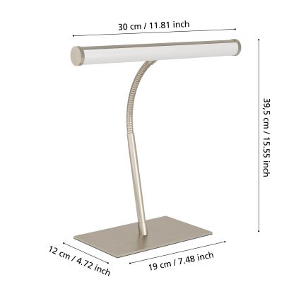 Eglo - LED dimmelhető érintőkapcsolós asztali lámpa LED/5W/230V 2700/4000/6500K matt króm