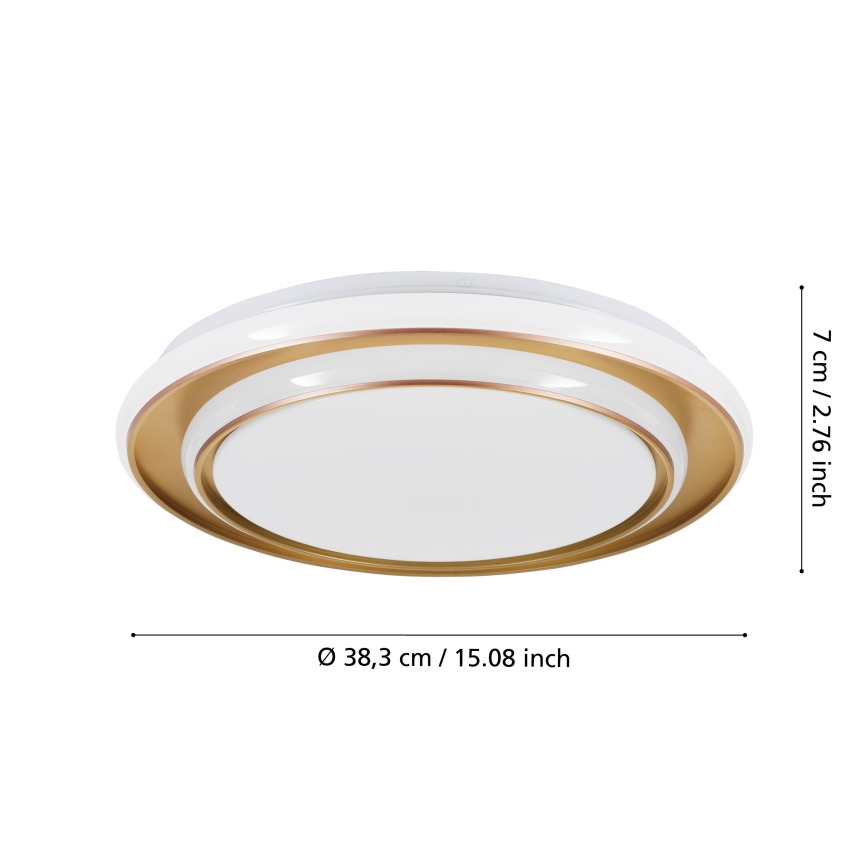 Eglo - LED mennyezeti lámpa LED/24W/230V 2700/4000/6500K átm. 40 cm arany