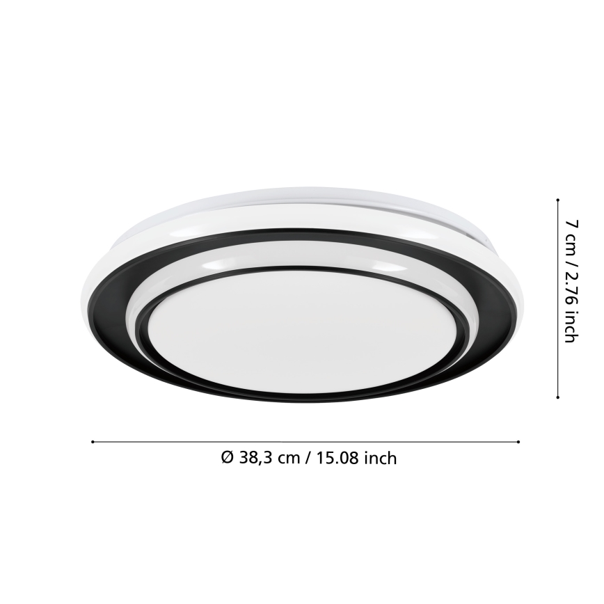 Eglo - LED mennyezeti lámpatest LED/24W/230V átm. 40 cm fekete
