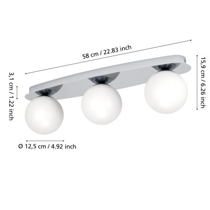 Eglo - LED fürdőszobai mennyezeti lámpatest 3xG9/4,2W/230V IP44 fényes króm
