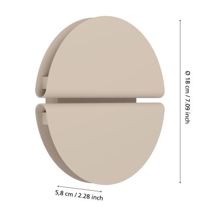 Eglo - LED kültéri fali lámpatest LED/4,5W/230V 2700/4000/6500K IP44 bézs