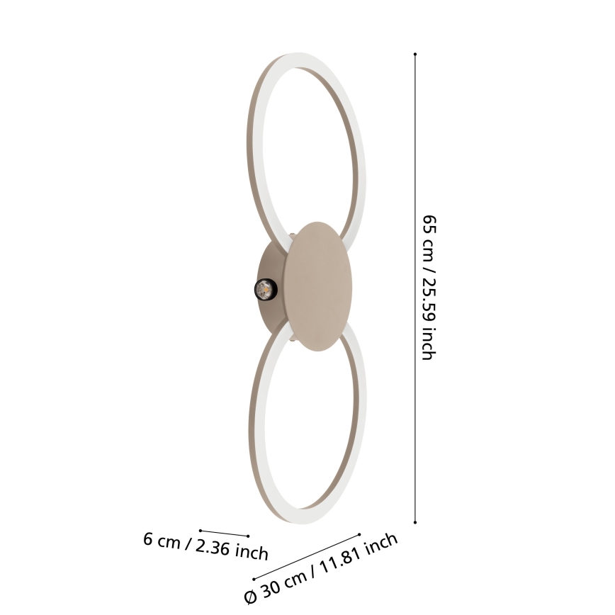 Eglo - LED fali lámpa LED/20W/230V + LED/0,91W bézs