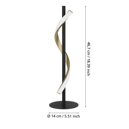 Eglo - Dimmelhető LED asztali lámpa LED/8,8W/230V 2700/4000/6500K fekete/arany